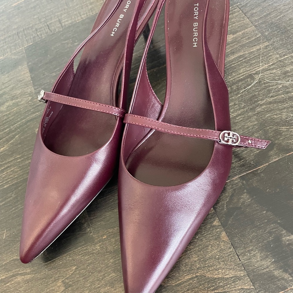 Tory Burch Women’s Burgundy Pointed Slingback Flats size 7 - Picture 6 of 7